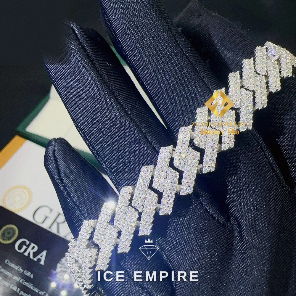 Iced Out 925 Silver Moissanite Cuban Chain