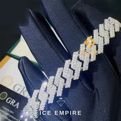 Iced Out 925 Silver Moissanite Cuban Chain