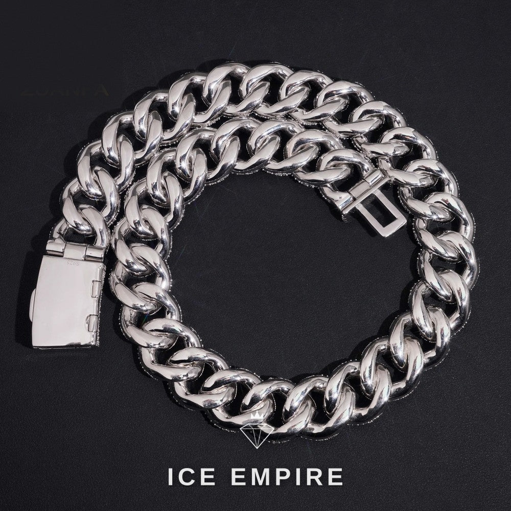 Iced Out Rose Gold Plated Moissanite Cuban Chain