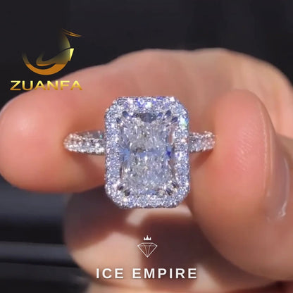 Iced Out 10K Gold Moissanite Engagement Ring