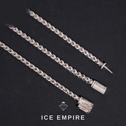 Iced Out 925 Silver Moissanite Cuban Chain