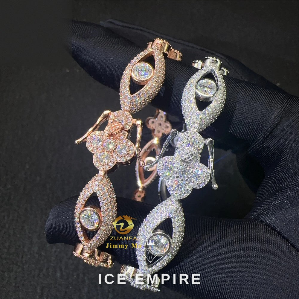 Iced Out 925 Silver Moissanite Cuban Chain