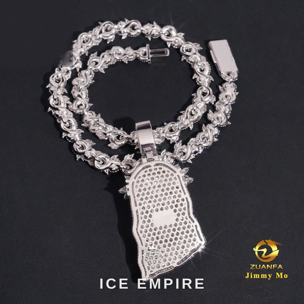 Iced Out 925 Silver Moissanite Cuban Chain