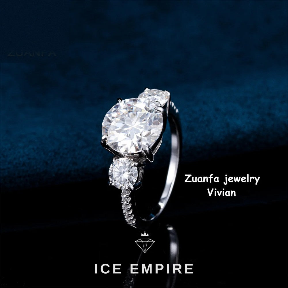 Iced Out 925 Silver Moissanite Ring
