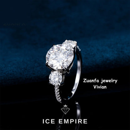 Iced Out 925 Silver Moissanite Ring