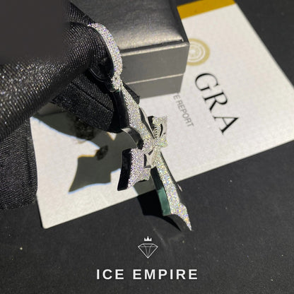 Iced Out Cross 925 Silver Moissanite Pendant