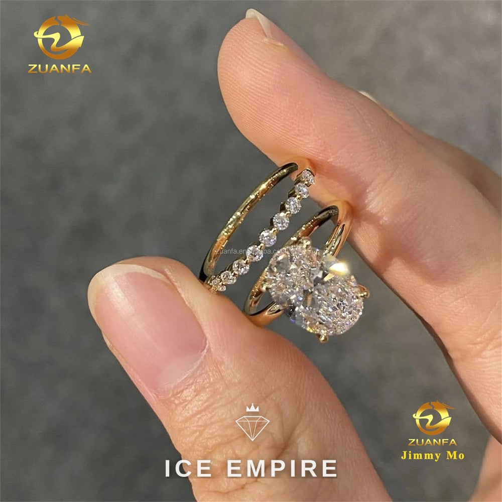 Iced Out Gold Plated Lab Grown Diamond Engagement Ring