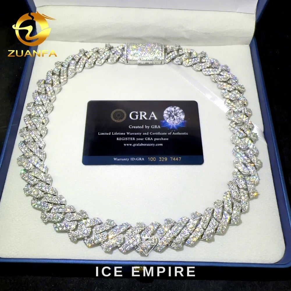 Iced Out Rose Gold Plated Moissanite Cuban Chain