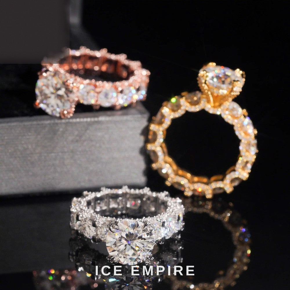 Iced Out 925 Silver Moissanite Ring