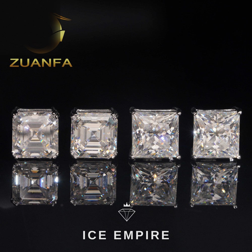 Iced Out Rose Gold Plated Moissanite Stud Earrings
