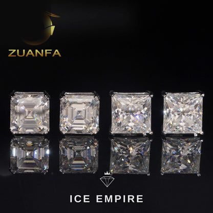 Iced Out Rose Gold Plated Moissanite Stud Earrings