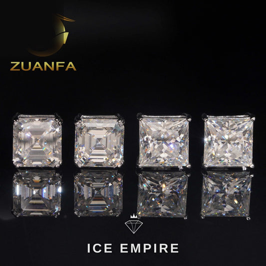 Iced Out Rose Gold Plated Moissanite Stud Earrings