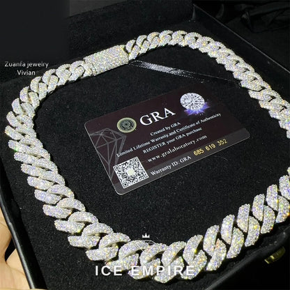Iced Out Rose Gold Plated Moissanite Cuban Chain
