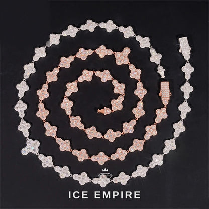Iced Out Cross Rose Gold Plated Moissanite Cuban Chain