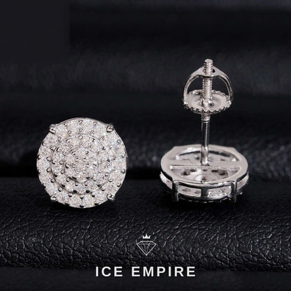 Iced Out 14K Gold Moissanite Stud Earrings