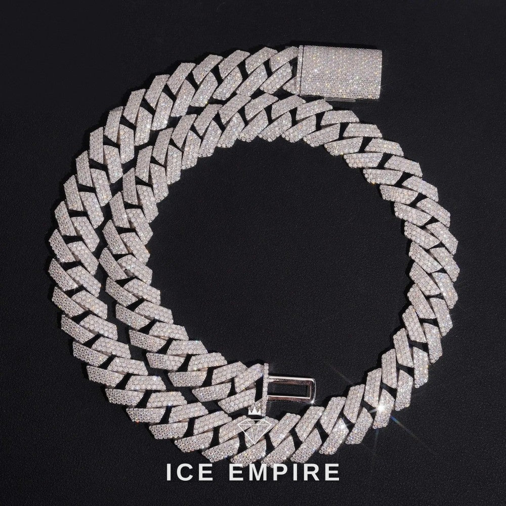 Iced Out Rose Gold Plated Moissanite Cuban Chain