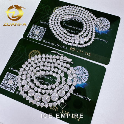 Iced Out 925 Silver Moissanite Cuban Chain