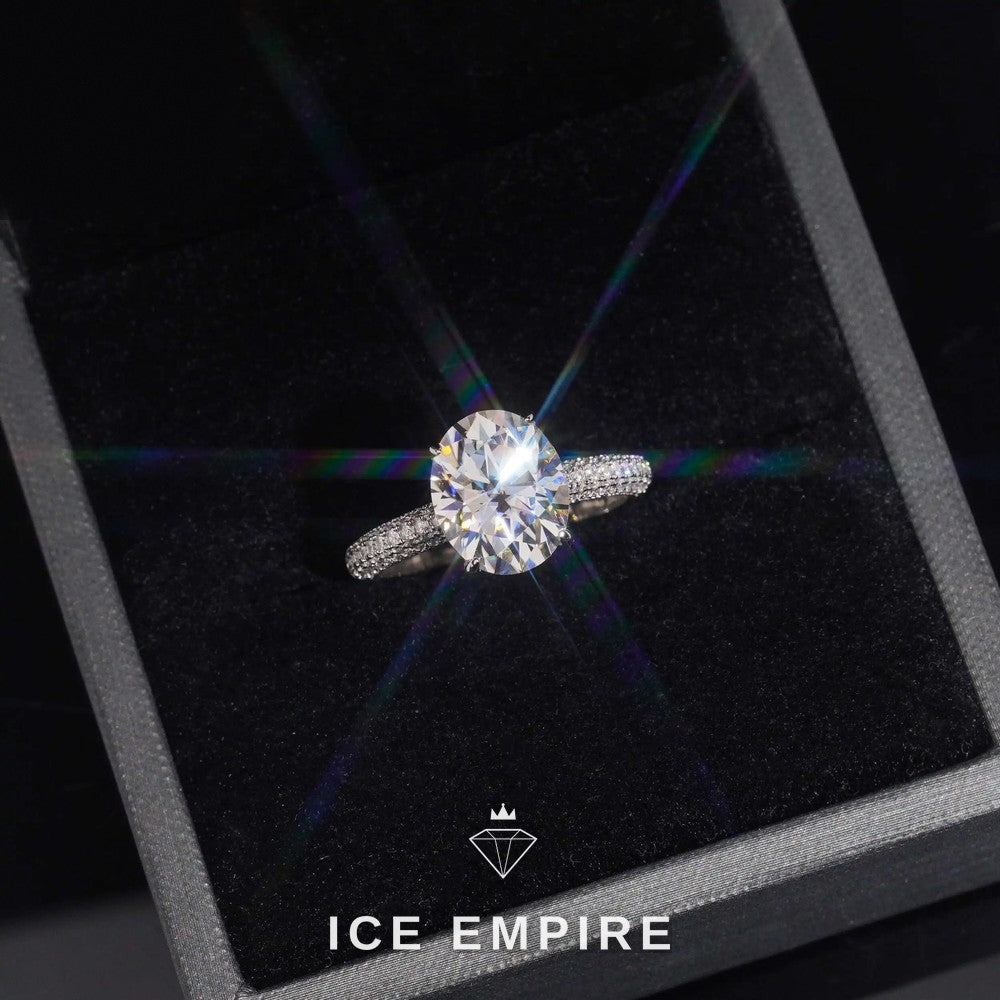 Iced Out Gold Plated Moissanite Wedding Band