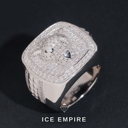 Iced Out Rose Gold Plated Moissanite Ring