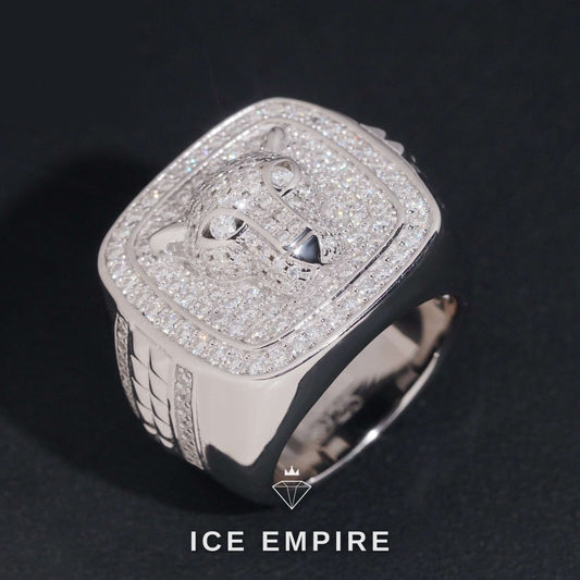 Iced Out Rose Gold Plated Moissanite Ring