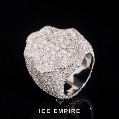 Iced Out Baguette Rose Gold Plated Moissanite Ring