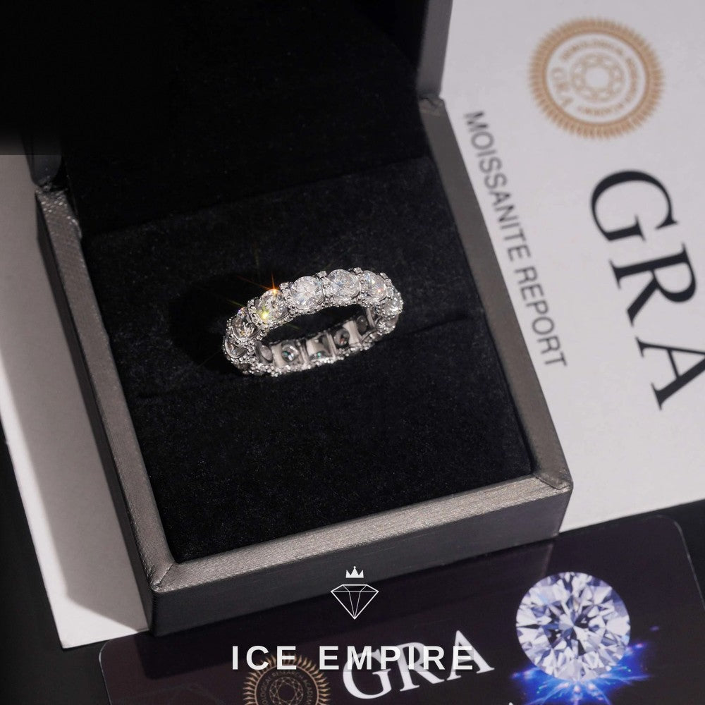 Iced Out 925 Silver Moissanite Ring