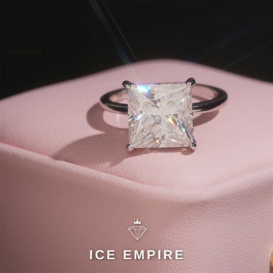 Iced Out 925 Silver Moissanite Wedding Band