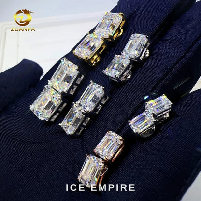 Iced Out Gold Plated Moissanite Stud Earrings
