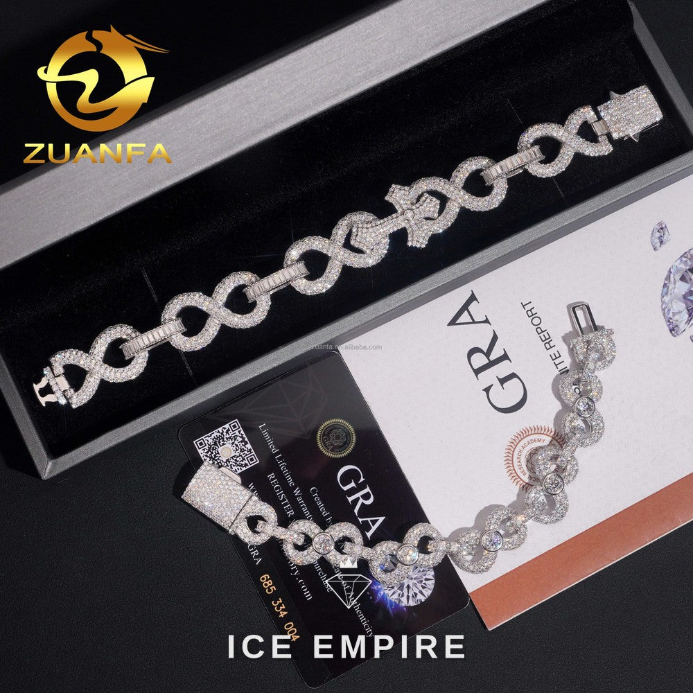 Iced Out 925 Silver Moissanite Cuban Chain