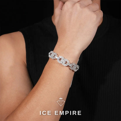 Iced Out Baguette Rose Gold Plated Moissanite Cuban Chain