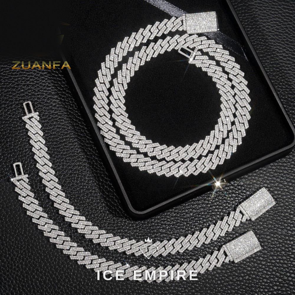 Iced Out Rose Gold Plated Moissanite Cuban Chain