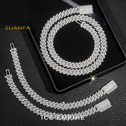 Iced Out Rose Gold Plated Moissanite Cuban Chain