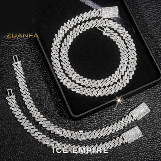 Iced Out Rose Gold Plated Moissanite Cuban Chain