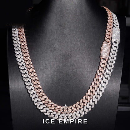 Iced Out Rose Gold Plated Moissanite Cuban Chain