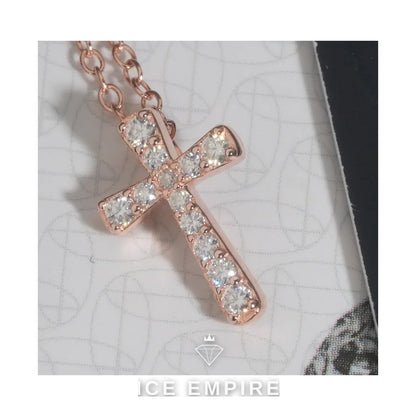 Iced Out Cross 925 Silver Pendant