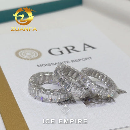 Iced Out Gold Plated Moissanite Wedding Band
