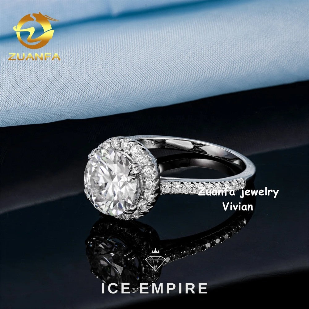 Iced Out 925 Silver Moissanite Wedding Band
