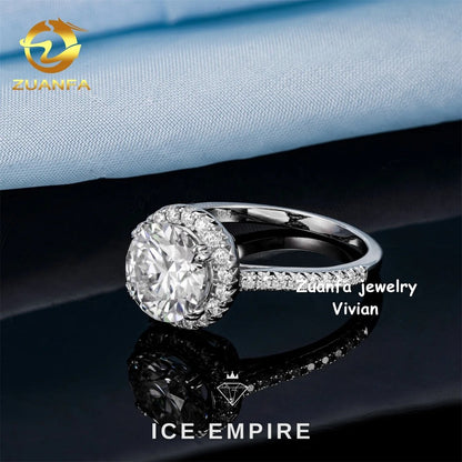 Iced Out 925 Silver Moissanite Wedding Band