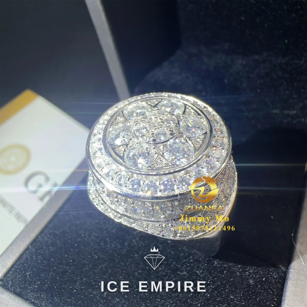 Iced Out Rose Gold Plated Moissanite Ring