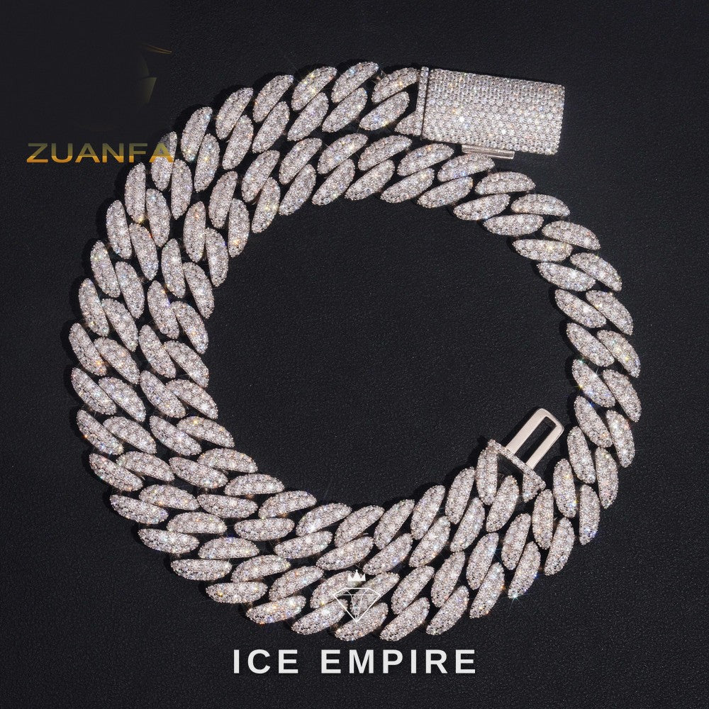 Iced Out Rose Gold Plated Moissanite Cuban Chain