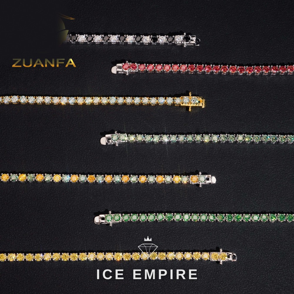 Iced Out 925 Silver Moissanite Tennis Bracelet