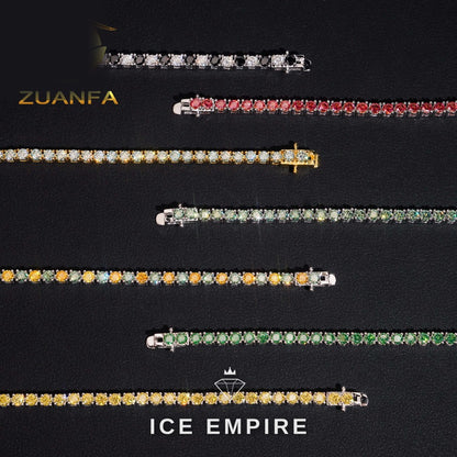 Iced Out 925 Silver Moissanite Tennis Bracelet