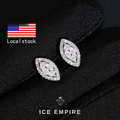 Iced Out Rose Gold Plated Moissanite Stud Earrings