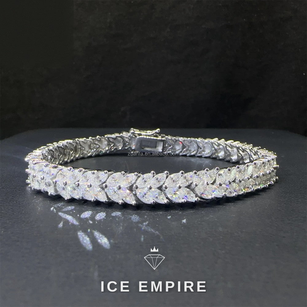 Iced Out 925 Silver Moissanite Tennis Chain