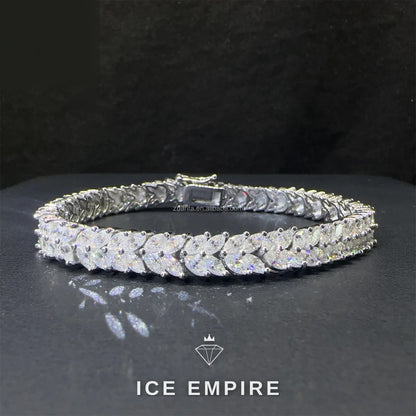 Iced Out 925 Silver Moissanite Tennis Chain