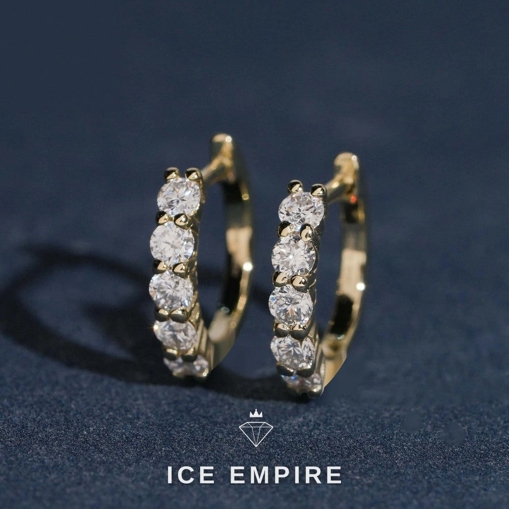 Iced Out Rose Gold Plated Lab Grown Diamond Hoop Earrings