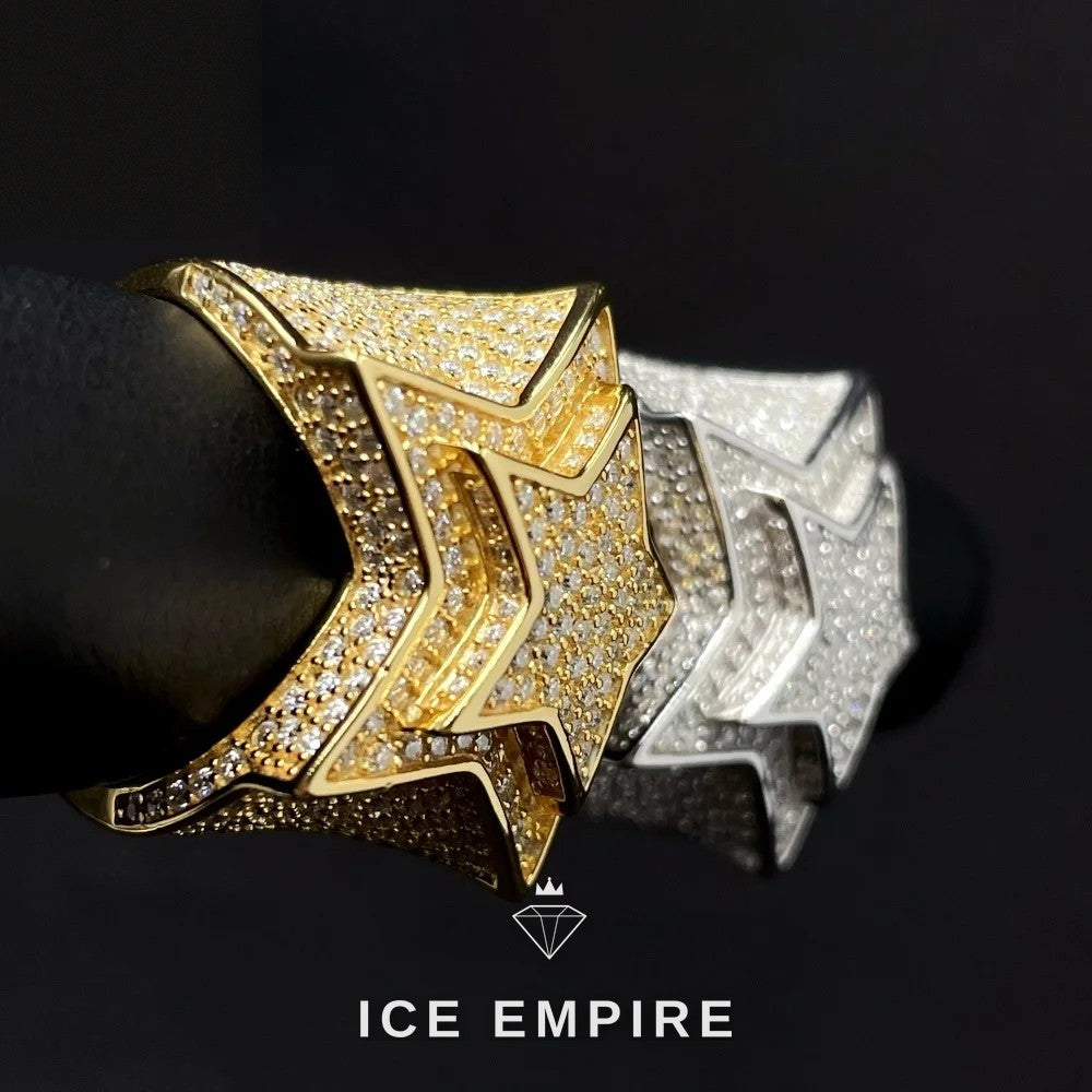 Iced Out 925 Silver Moissanite Ring