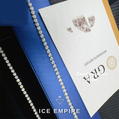 Iced Out 925 Silver Moissanite Tennis Chain