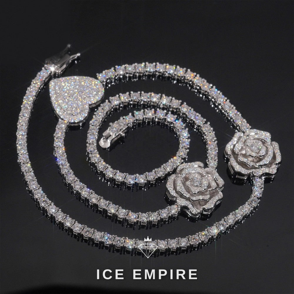 Iced Out Rose Gold Plated Moissanite Cuban Chain