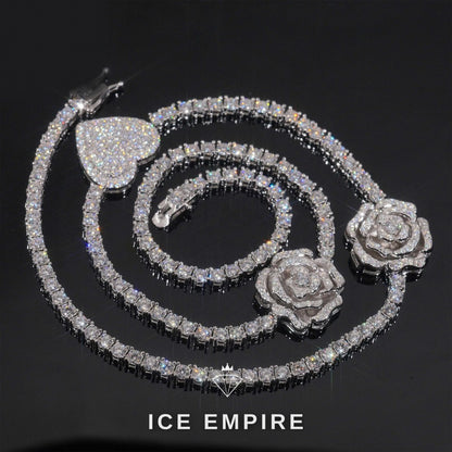 Iced Out Rose Gold Plated Moissanite Cuban Chain